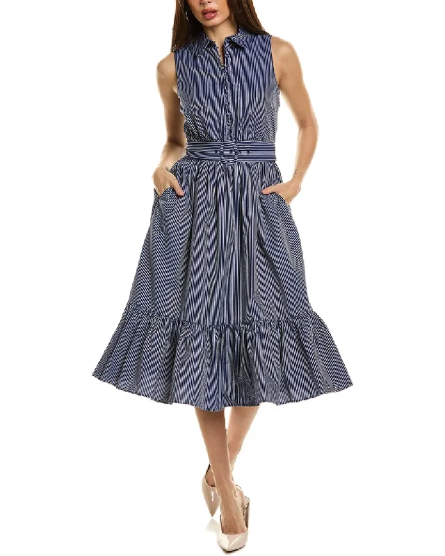 Elie Tahari The Amanda Stripe Belted Dress