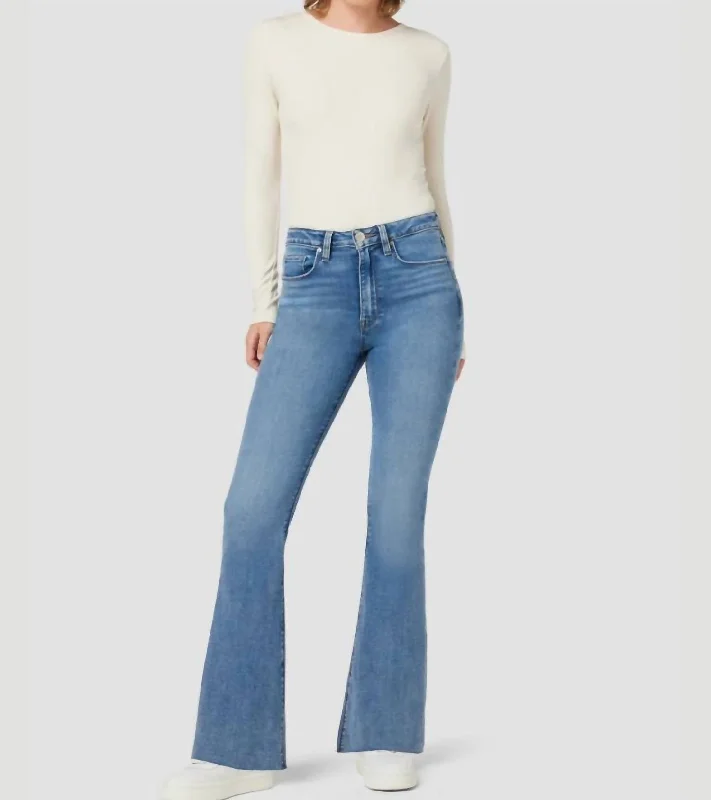 Holly High Rise Flare Barefoot Jeans In Snow Angel