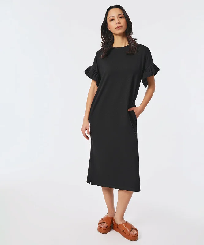 Nali Ruffle Sleeve Midi Dress