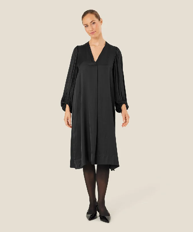 Nalo Smock-Sleeve Midi Dress