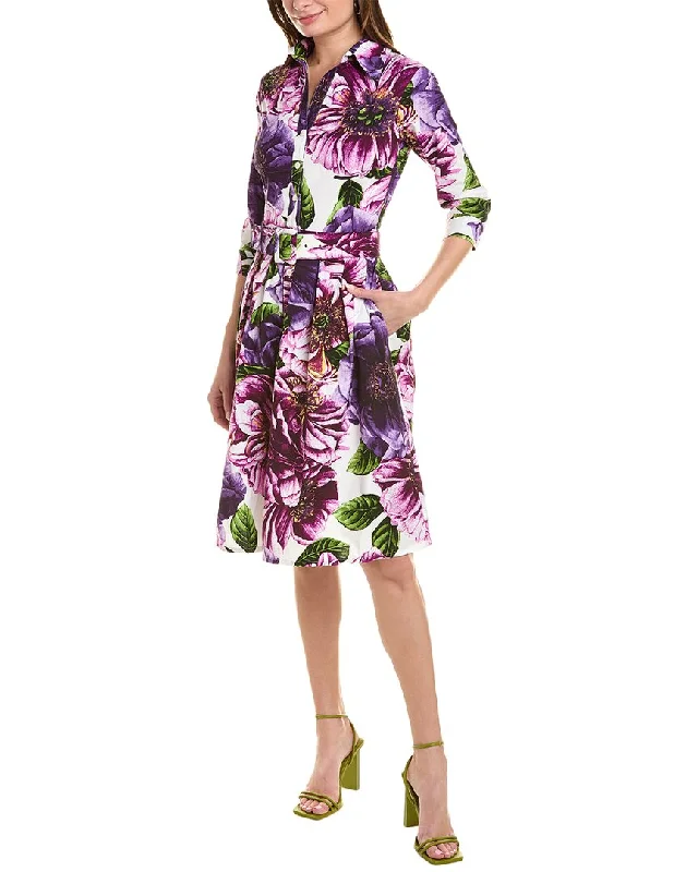 Samantha Sung Audrey 1 3/4-Sleeve Shirtdress