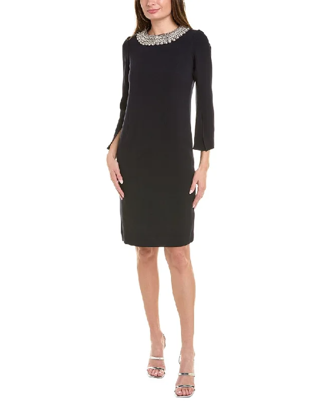 Teri Jon by Rickie Freeman Embellished Neckline Sheath Dress