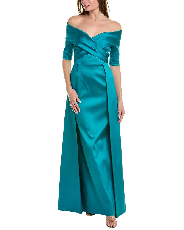 Teri Jon by Rickie Freeman Off-The-Shoulder Gown