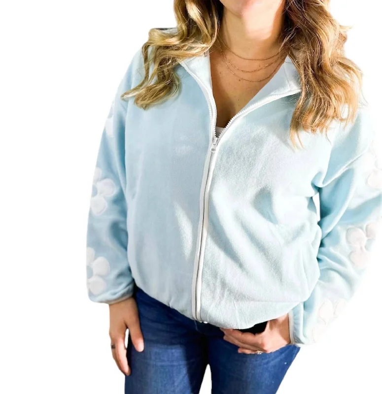 Retro Weekend Fleece Full Zip In Daisies