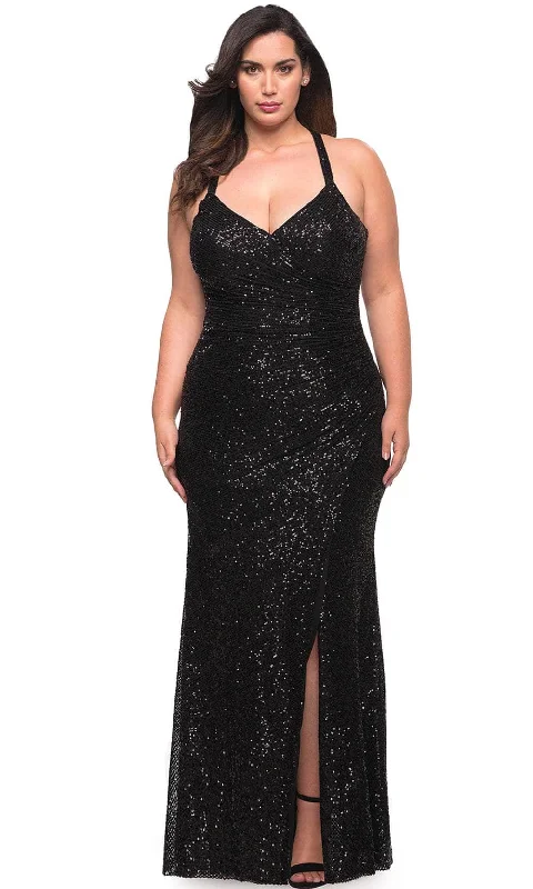 La Femme 29579 - Sparkling Halter Evening Dress