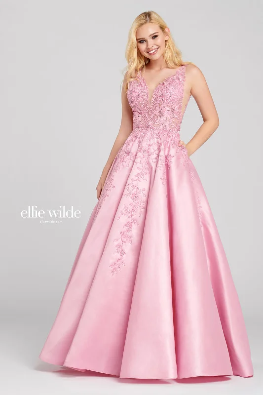 Ellie Wilde Satin A-Line Prom Dress EW120115