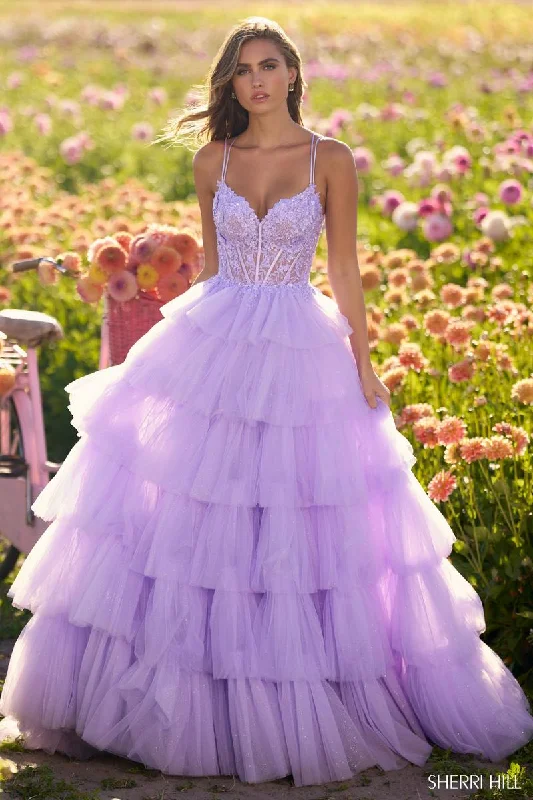 Sherri Hill Tulle and Lace Ball Gown Prom Dress 56192